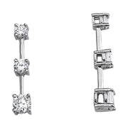 18K White Gold 1 ct tw Three Stone Diamond Pendant