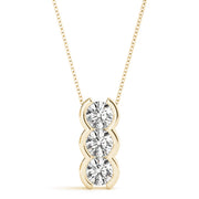 14K Yellow Gold 3-Stone Diamond Pendant