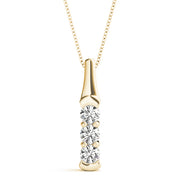 14K Yellow Gold 3-Stone Diamond Pendant