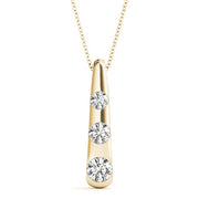 18K Yellow Gold 1/2 ct tw Three Stone Diamond Pendant