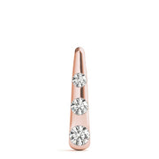 14K Rose Gold 1/2 ct tw Three Stone Diamond Pendant
