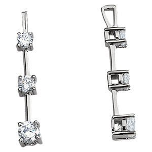 0.50 CTW Round Diamond Three-Stone Pendant