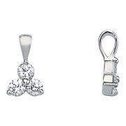 Round Diamond 3-Stone Pendant Necklace