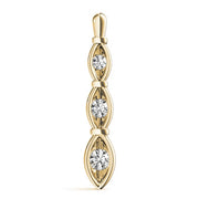 14K Yellow Gold 1/2 ct tw Three Stone Diamond Pendant