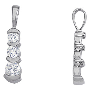 Round Diamond 0.6 CTW Three-Stone Pendant