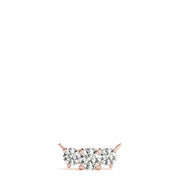 18K Rose Gold 7/8 ct tw Three Stone Diamond Pendant
