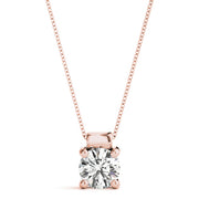 14K Rose Gold 1ct Diamond Pendant Necklace