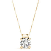 14K Yellow Gold 1ct Diamond Solitaire Pendant Necklace