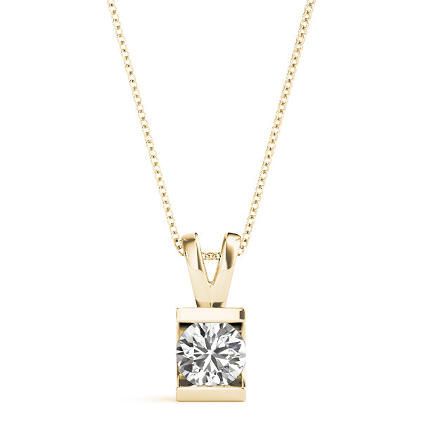 14K Yellow Gold 1ct Diamond Solitaire Pendant