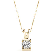 14K Yellow Gold 1ct Diamond Solitaire Pendant