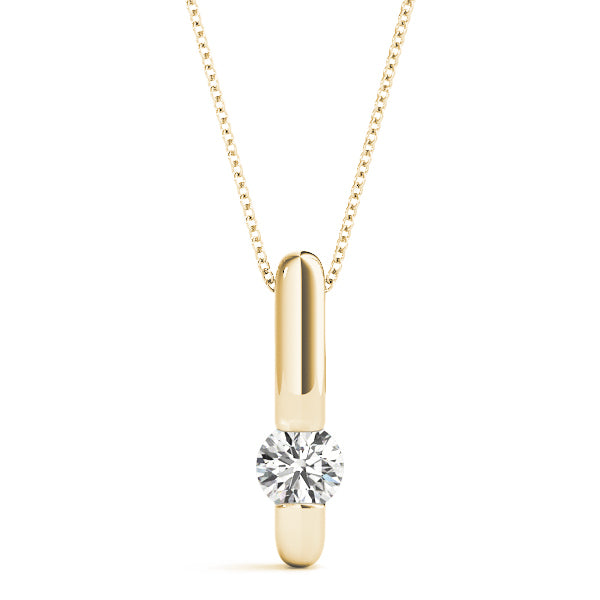 14K Yellow Gold 1/2 CT Diamond Solitaire Pendant