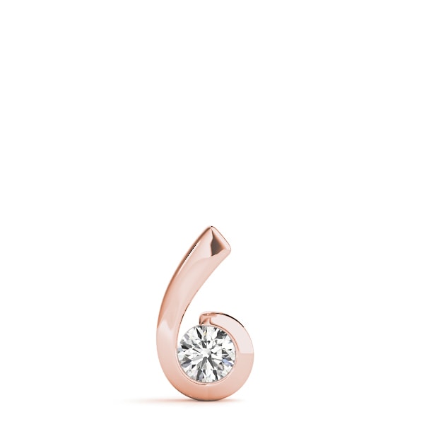 14K Rose Gold 1/2 ct tw Solitaire Diamond Pendant