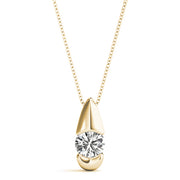 14K Yellow Gold 1/2 ct Diamond Solitaire Pendant