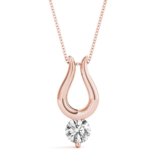 18K Rose Gold 1/2 ct tw Solitaire Diamond Pendant