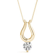 18K Yellow Gold 1/2 ct tw Solitaire Diamond Pendant