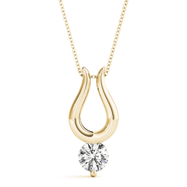 18K Yellow Gold 1/2 ct tw Solitaire Diamond Pendant