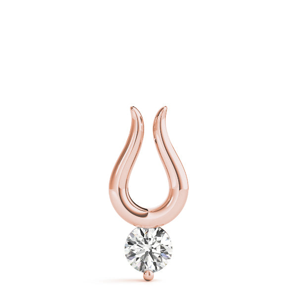 14K Rose Gold 1/2 ct tw Solitaire Diamond Pendant