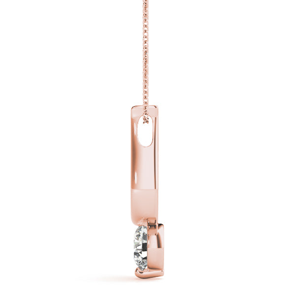 18K Rose Gold 1/2 ct tw Solitaire Diamond Pendant