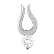 14K White Gold 1/2 ct tw Solitaire Diamond Pendant