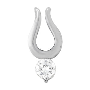 14K White Gold 1/2 ct tw Solitaire Diamond Pendant