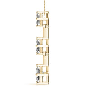 18K Yellow Gold 1 ct tw Three Stone Diamond Pendant