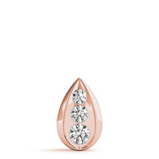 18K Rose Gold 1 ct tw Three Stone Diamond Pendant