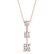 14K Rose Gold 1 CT Round Diamond Pendant