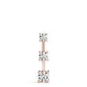 18K Rose Gold 1 ct tw Three Stone Diamond Pendant