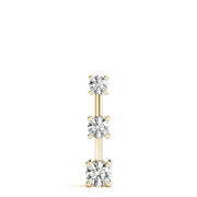 18K Yellow Gold 1 ct tw Three Stone Diamond Pendant