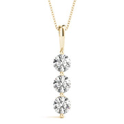 14K Yellow Gold 3-Stone Diamond Pendant