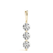 18K Yellow Gold 1 ct tw Three Stone Diamond Pendant