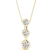 14K Yellow Gold 1/2 ct tw Three Stone Diamond Pendant