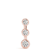 18K Rose Gold 1/2 ct tw Three Stone Diamond Pendant