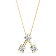 14K Yellow Gold 3-Stone Diamond Pendant