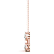 18K Rose Gold 1 ct tw Three Stone Diamond Pendant