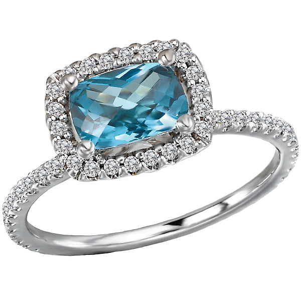 Diamond Topaz Ring