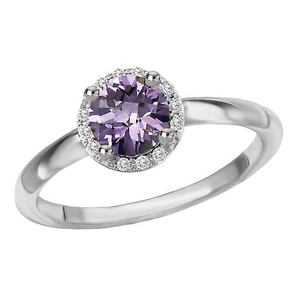 Ladies Fashion Gem-Stone and Diamond Ring