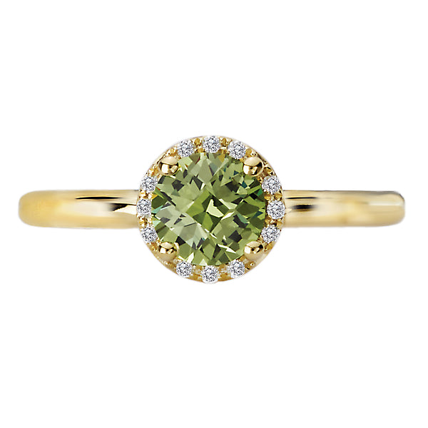 Ladies Fashion Gem-Stone and Diamond Ring