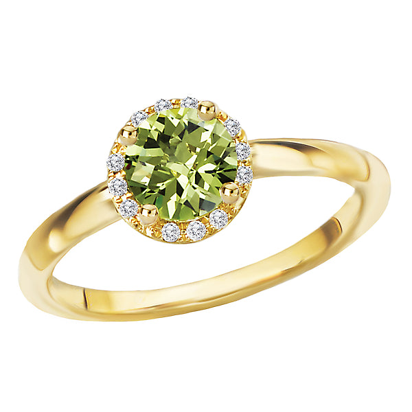 Ladies Fashion Gem-Stone and Diamond Ring