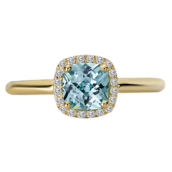 Ladies Fashion Gem-Stone and Diamond Ring