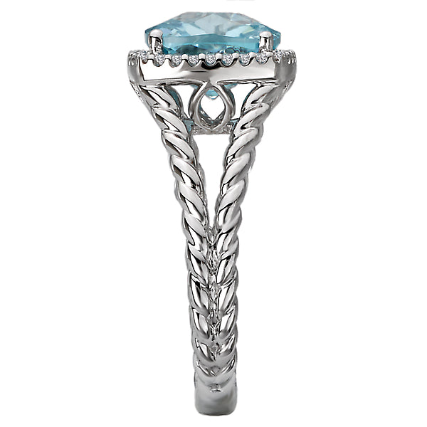 Ladies Fashion Gem-Stone and Diamond Ring