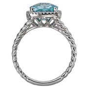 Ladies Fashion Gem-Stone and Diamond Ring