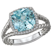 Ladies Fashion Gem-Stone and Diamond Ring