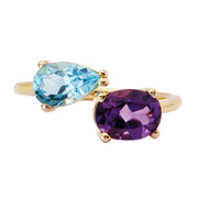 Amethyst and Swiss Blue Topaz Ring