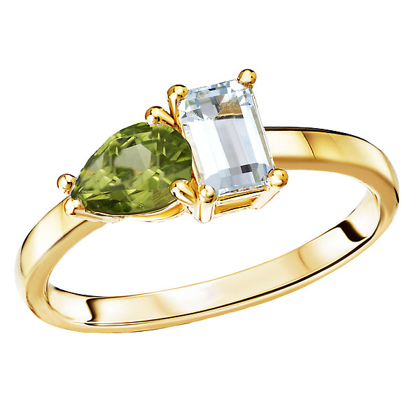 Peridot and Sky Blue Topaz Ring