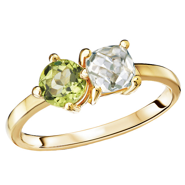 Peridot and Green Amethyst Ring