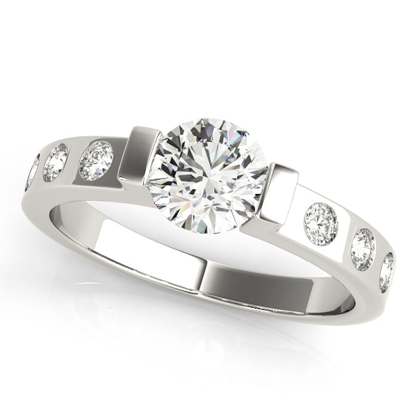 Single Row Diamond Engagement Ring