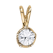 14K White Gold 1/3 ct tw Solitaire Diamond Pendant