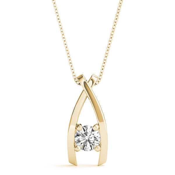18K Yellow Gold 1/3 ct tw Solitaire Diamond Pendant