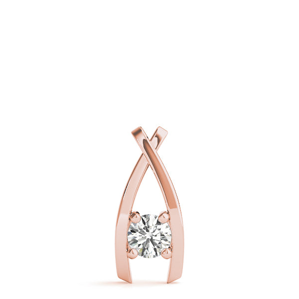 18K Rose Gold 1/3 ct tw Solitaire Diamond Pendant